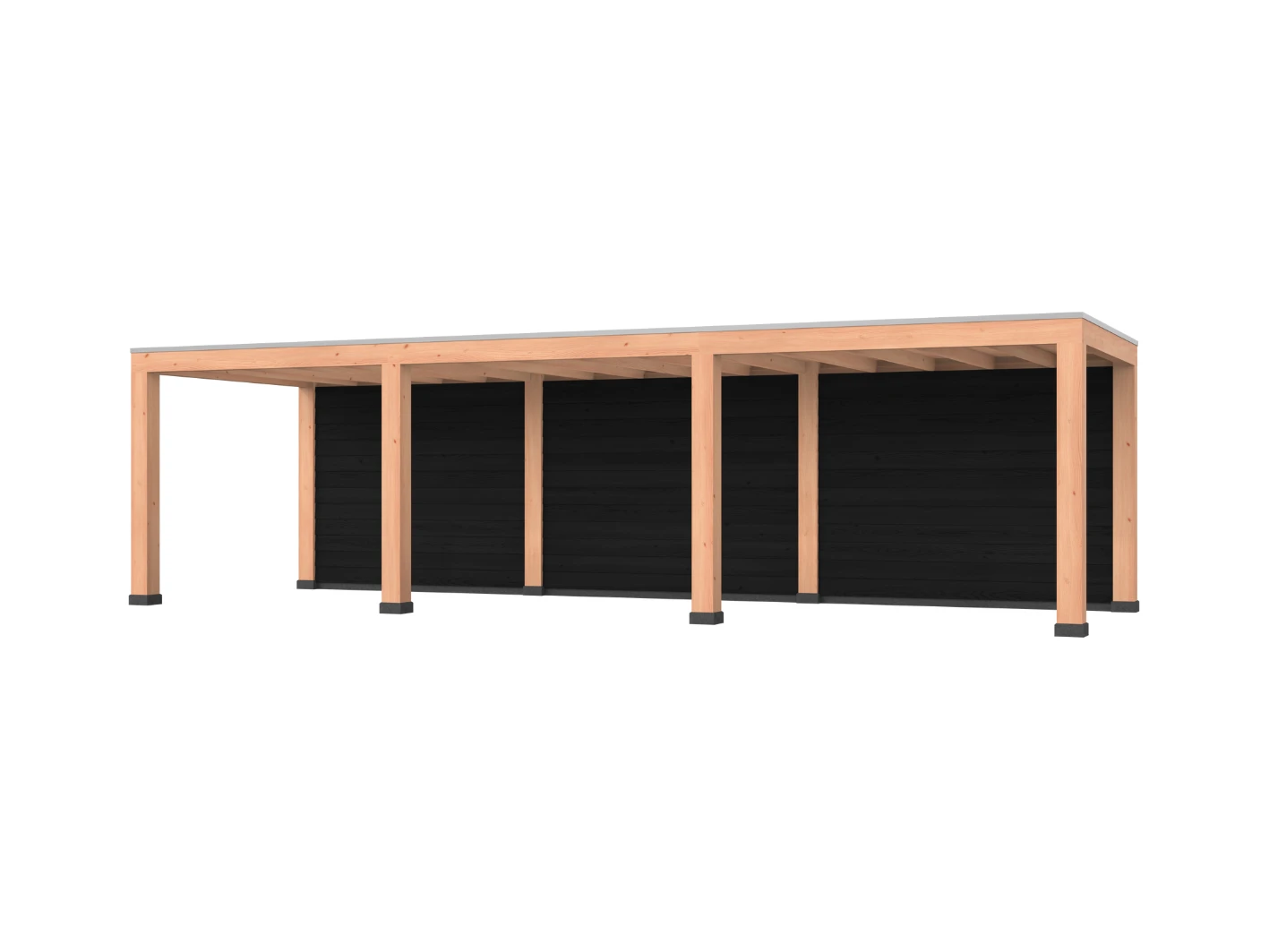 Douglas overkapping, 900 x 300, met zwarte achterwand, Westwood Modern - Afbeelding 1